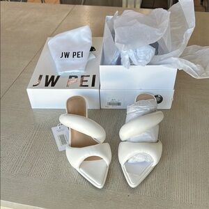JW PEI Sara Mule White Women's size 6.5 - 37‎